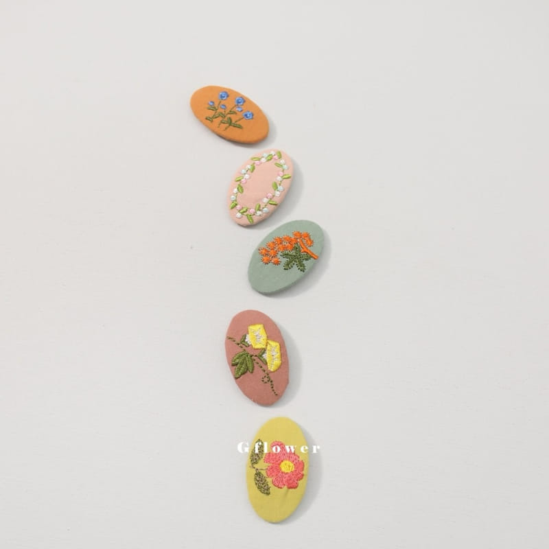 G Flower - Korean Children Fashion - #childrensboutique - Embroidery Ticking Pin - 3