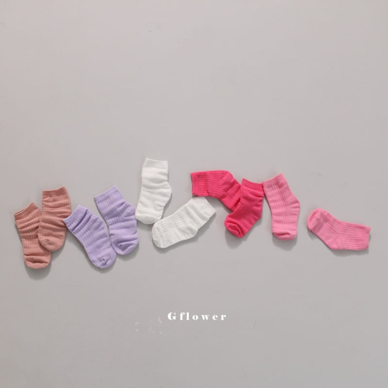 G Flower - Korean Children Fashion - #childrensboutique - Girl Rib Socks Set