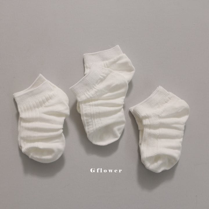 G Flower - Korean Children Fashion - #kidzfashiontrend - White Color Socks Set