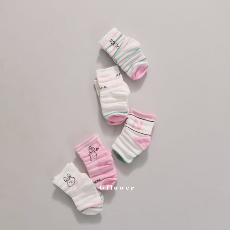 G Flower - Korean Children Fashion - #littlefashionista - Spring Rabbit Socks Set - 5