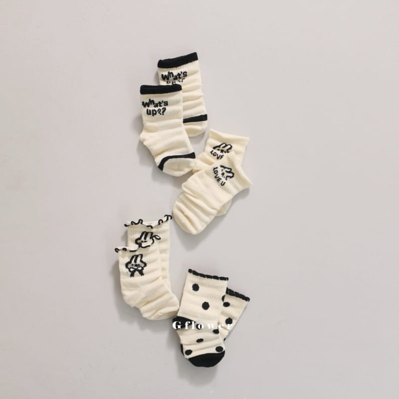 G Flower - Korean Children Fashion - #magicofchildhood - Black Rabbit Socks Set - 5