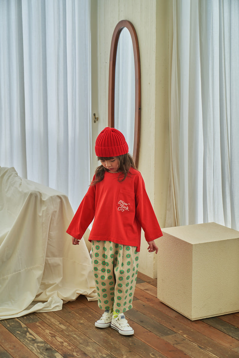 Green Tomato - Korean Children Fashion - #fashionkids - Flower Wrinkle Pants - 8