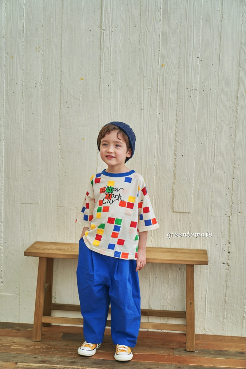 Green Tomato - Korean Children Fashion - #fashionkids - NY Check Tee