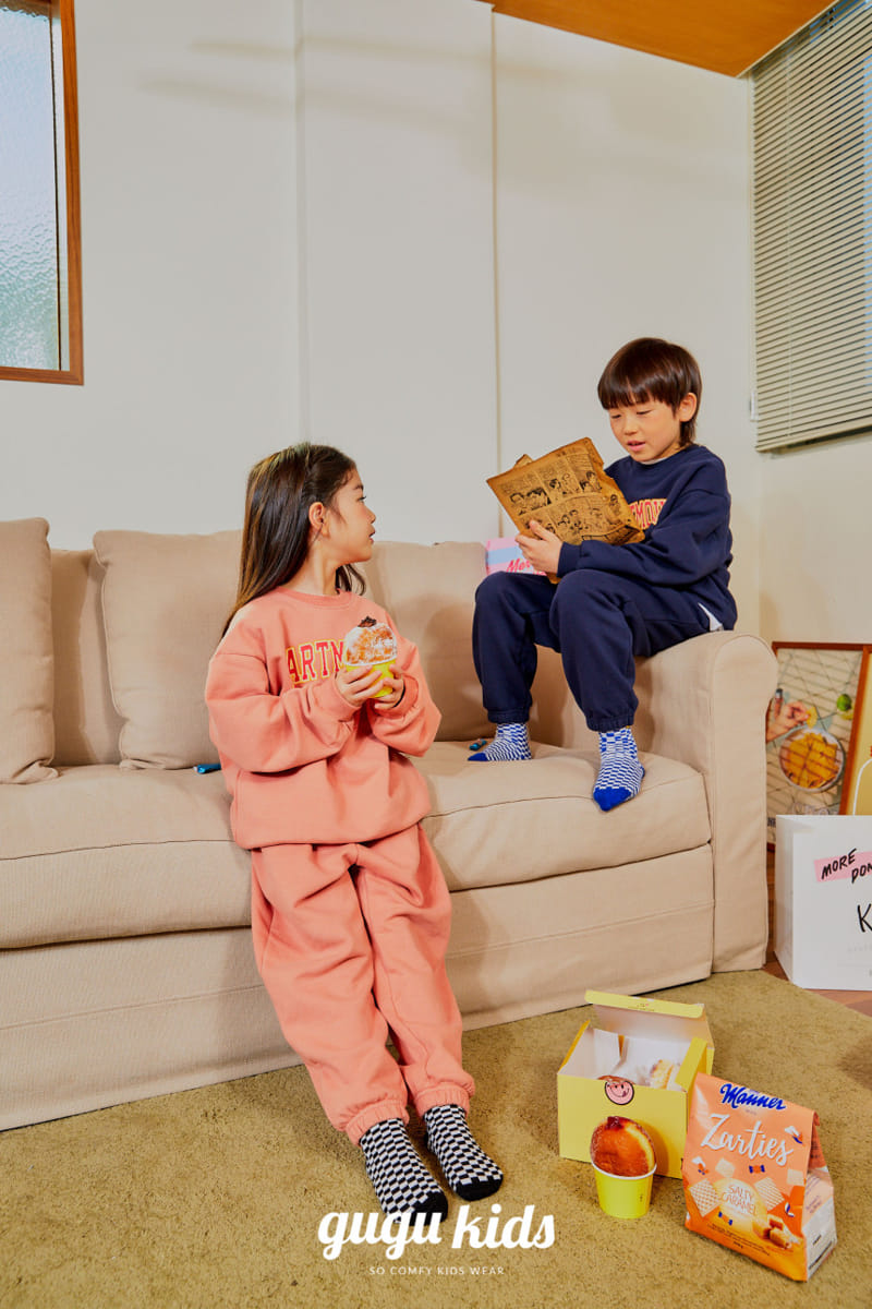 Gugu Kids - Korean Children Fashion - #childofig - Dart Mouth Top Bottom Set - 11