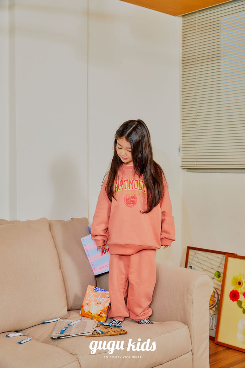Gugu Kids - Korean Children Fashion - #prettylittlegirls - Dart Mouth Top Bottom Set - 7