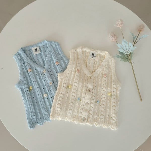 Hanacoco - Korean Children Fashion - #childrensboutique - Flower Embroidery Vest