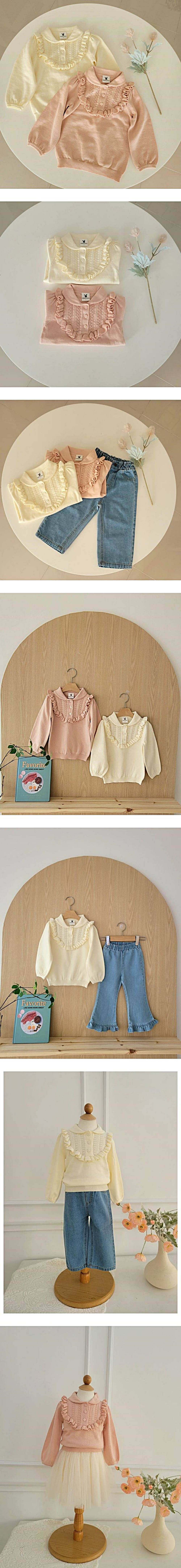 Hanacoco - Korean Children Fashion - #fashionkids - Collar Frill Knit - 2