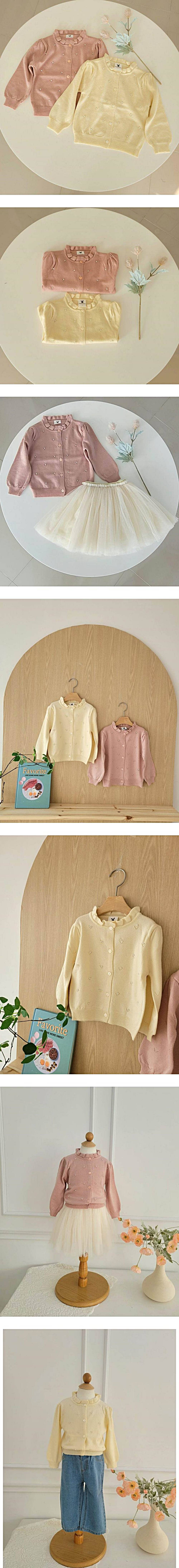 Hanacoco - Korean Children Fashion - #kidsstore - Coco Pearl Cardigan - 2