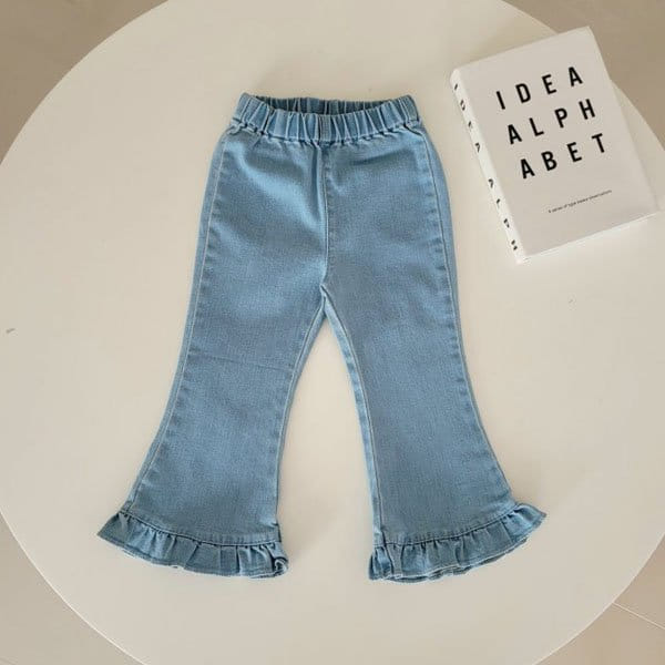 Hanacoco - Korean Children Fashion - #kidsstore - Frill Span Denim Pants
