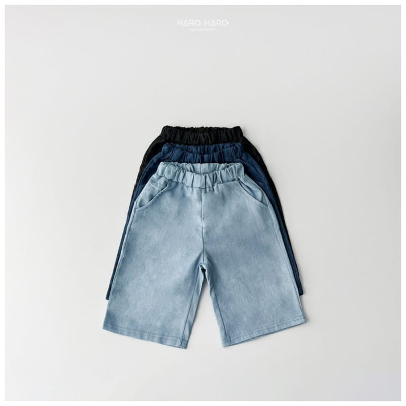 Haro Haro - Korean Children Fashion - #kidsshorts - Denim Wide Cropped Shorts