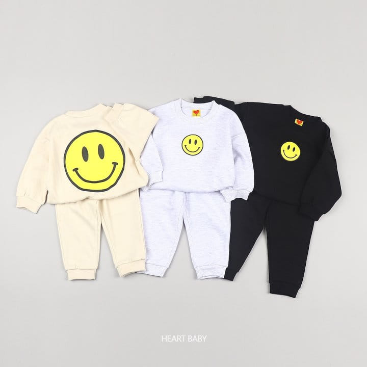 Heart Baby - Korean Children Fashion - #kidsshorts - Big Smile Top Bottom Set