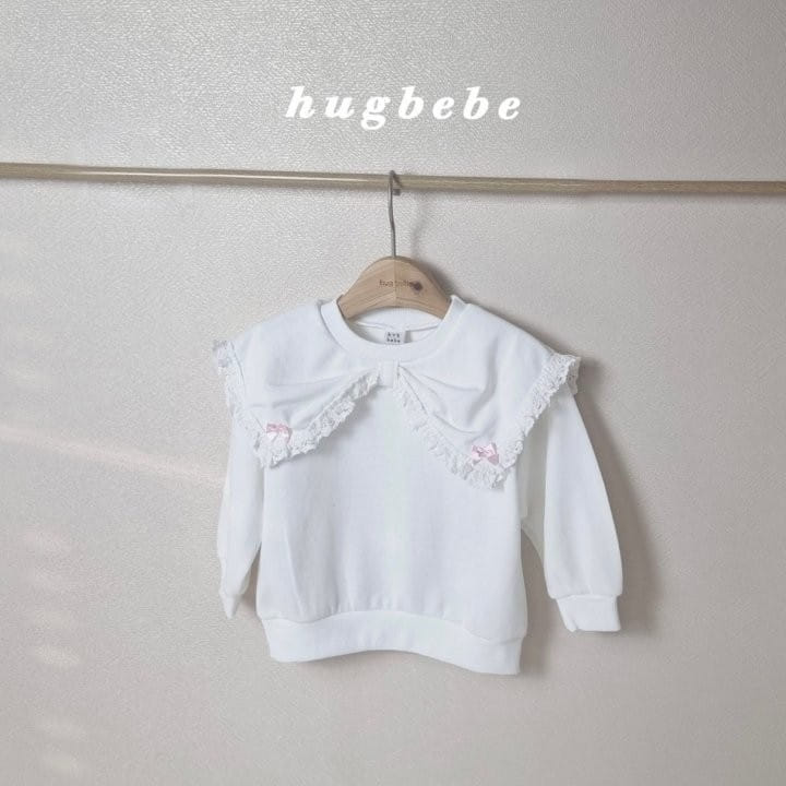 Hug Bebe - Korean Children Fashion - #fashionkids - Ribbon Lace Big Collar Sweatshirt - 8