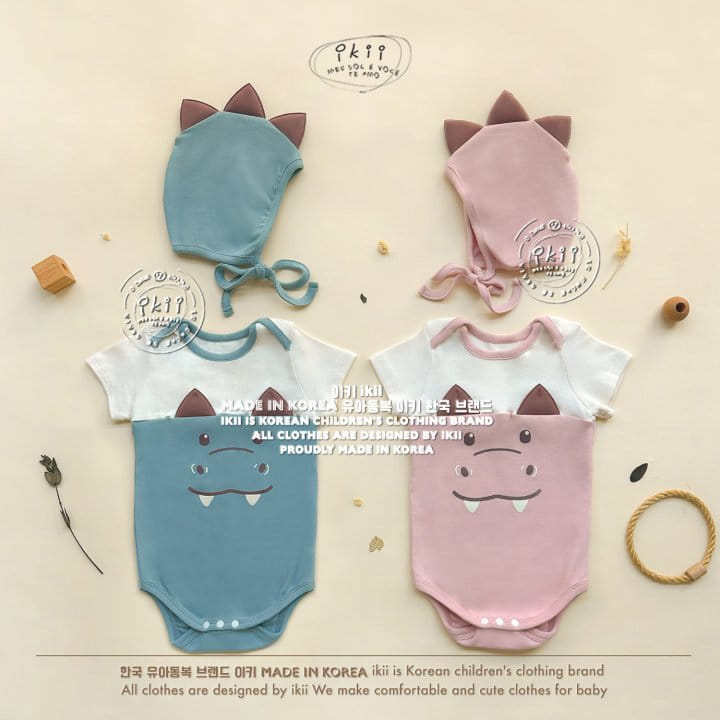 Ikii - Korean Baby Fashion - #babyoninstagram - Face Dragon Set ( Short Sleeve)