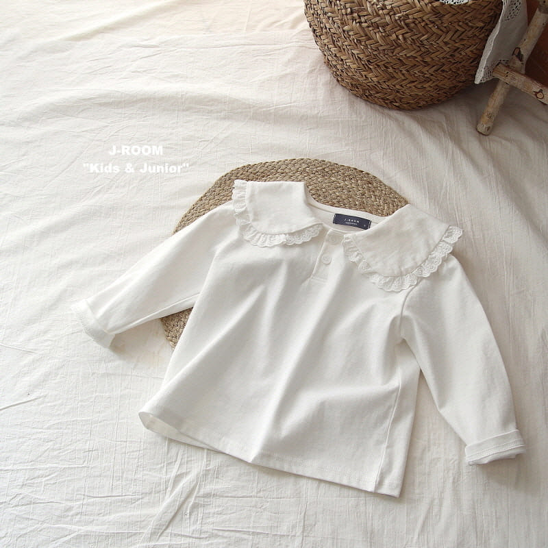 J-Room - Korean Children Fashion - #fashionkids - Collar Lace Buddy Tee - 2