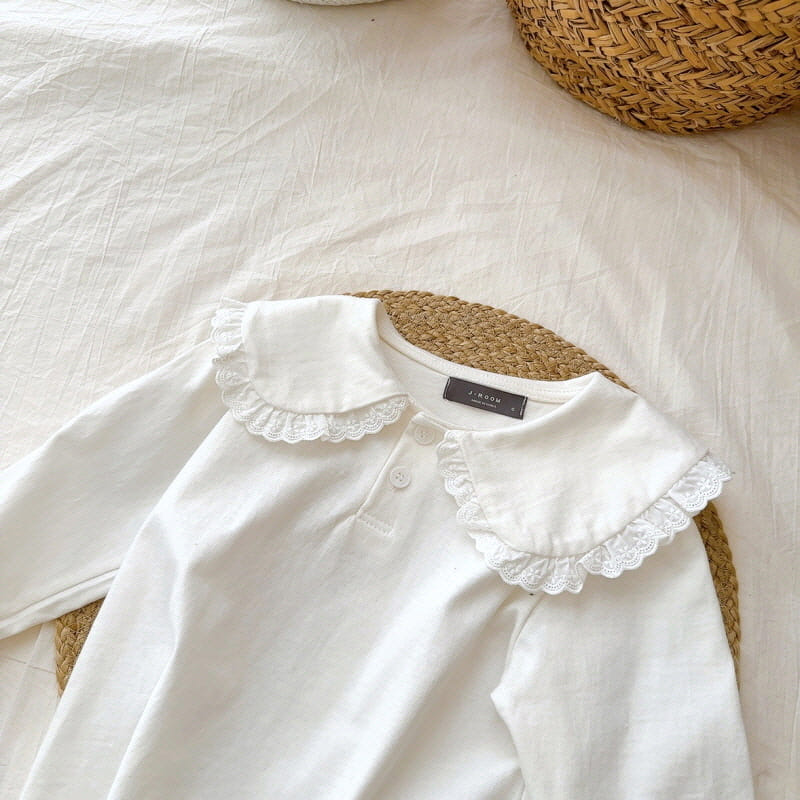 J-Room - Korean Children Fashion - #kidsshorts - Collar Lace Buddy Tee - 3