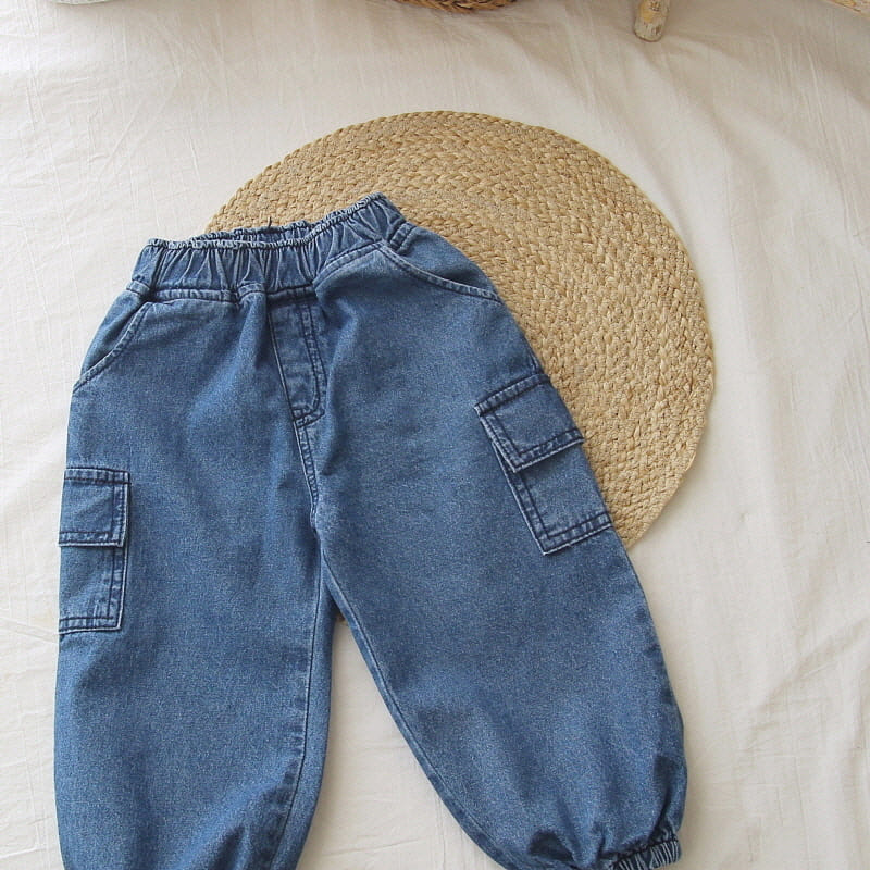 J-Room - Korean Children Fashion - #kidsstore - Denim Gumbbang Jogger Pants - 5