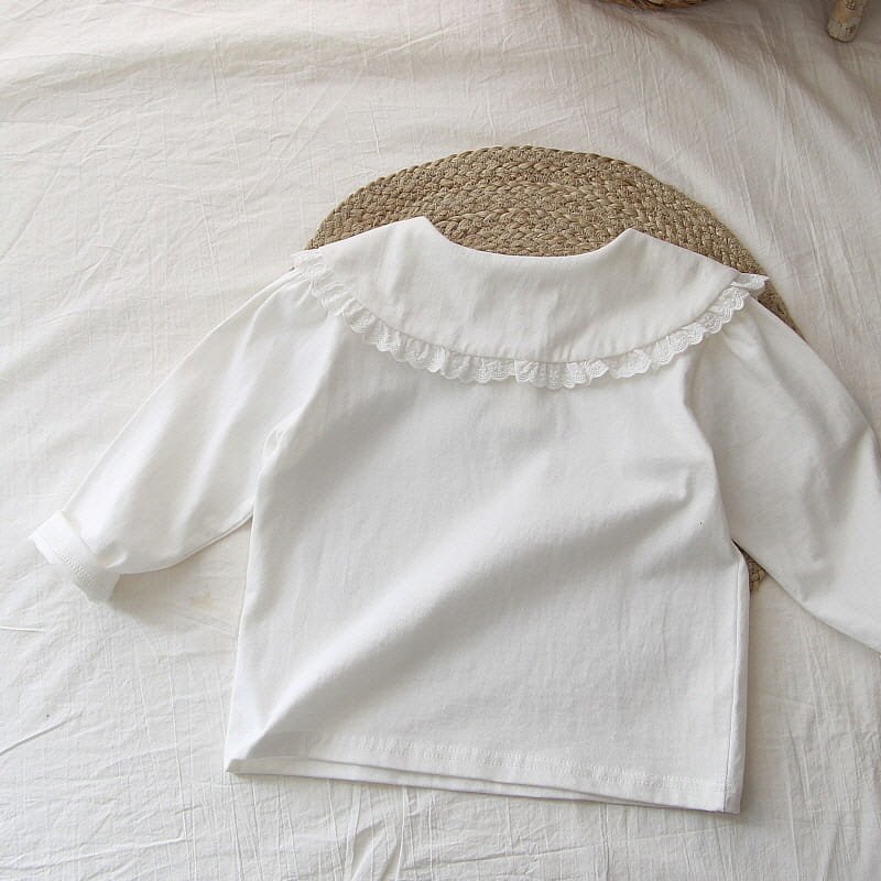 J-Room - Korean Children Fashion - #kidzfashiontrend - Collar Lace Buddy Tee - 5