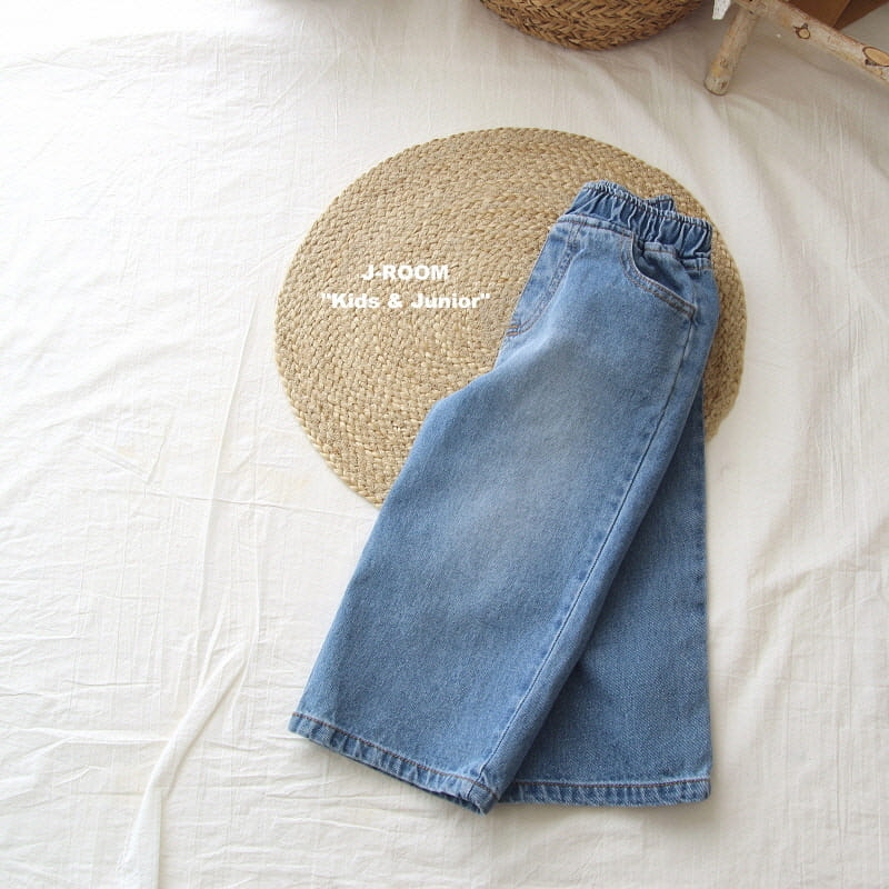 J-Room - Korean Children Fashion - #kidzfashiontrend - Sand Wide Denim Pants - 3