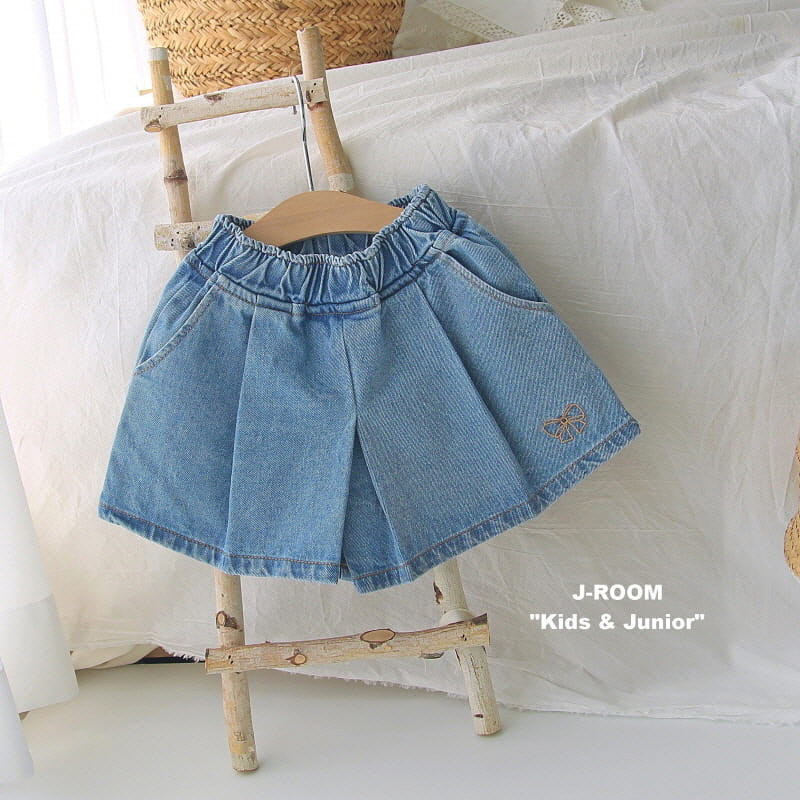 J-Room - Korean Children Fashion - #kidzfashiontrend - Wrinkle Denim Skirt Pants