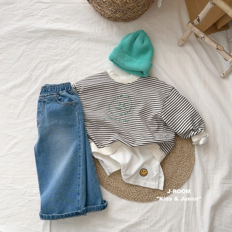 J-Room - Korean Children Fashion - #minifashionista - Sand Wide Denim Pants - 7