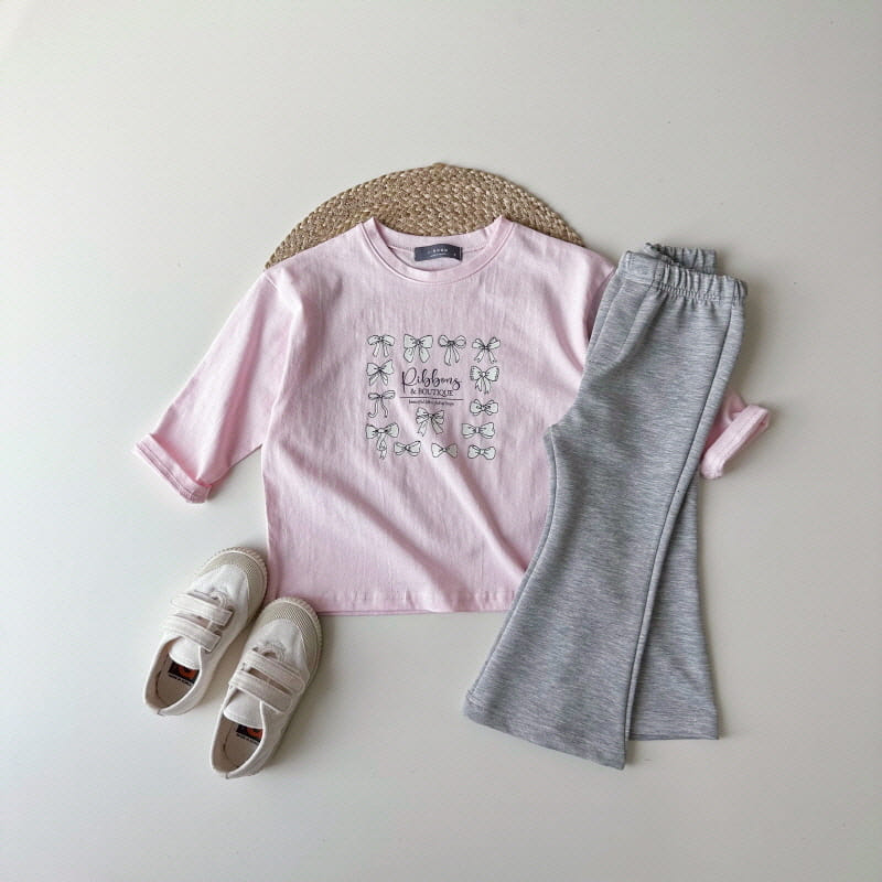 J-Room - Korean Children Fashion - #prettylittlegirls - Ribbon Bio Washing Tee - 6