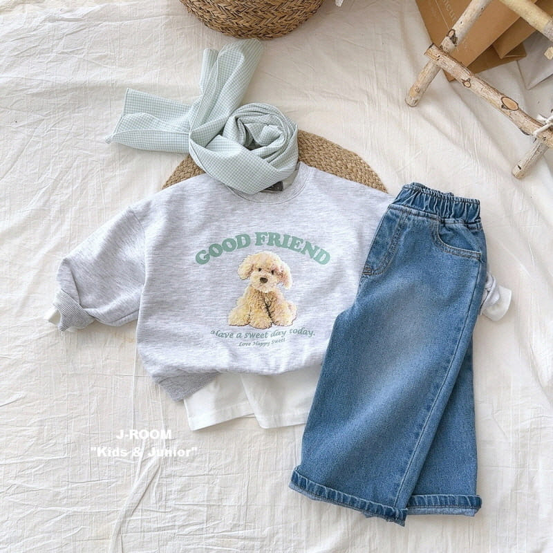 J-Room - Korean Children Fashion - #prettylittlegirls - Sand Wide Denim Pants - 8