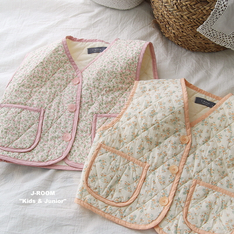 J-Room - Korean Children Fashion - #toddlerclothing - Flower Piping Vest - 2