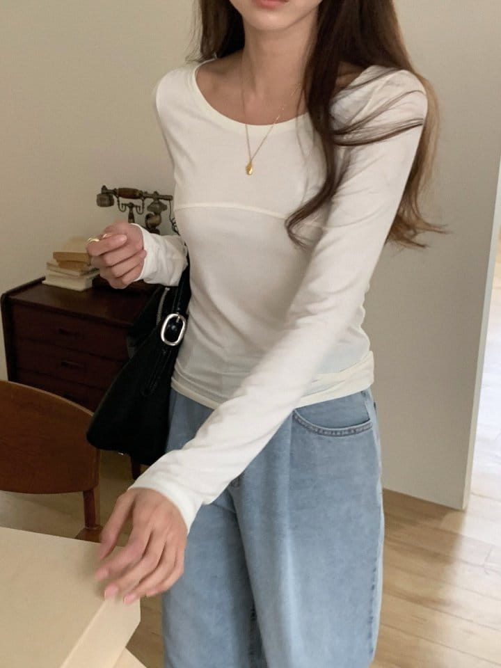 Jeiin - Korean Women Fashion - #momslook - Curve Tee - 6
