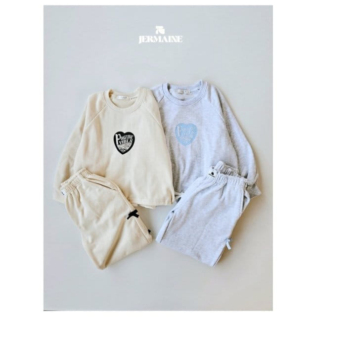Jermaine - Korean Children Fashion - #discoveringself - Heart Ribbon Top Bottom Set