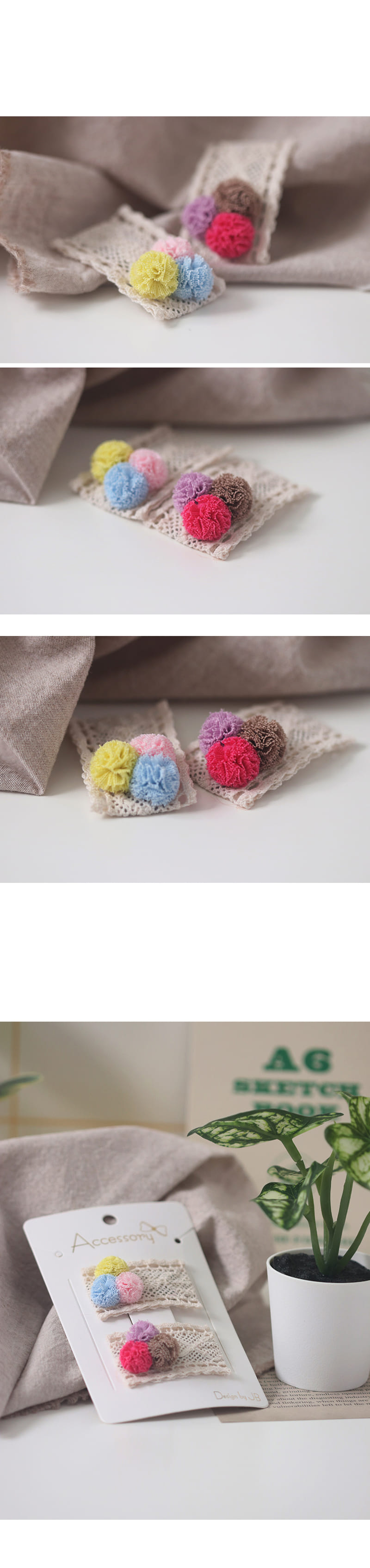 Jireh Bow - Korean Baby Fashion - #babyootd - Pudding Lace Ticking Pin - 3
