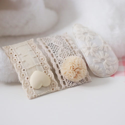 Jireh Bow - Korean Baby Fashion - #babyoutfit - Pure Lace Ticking Pin Set