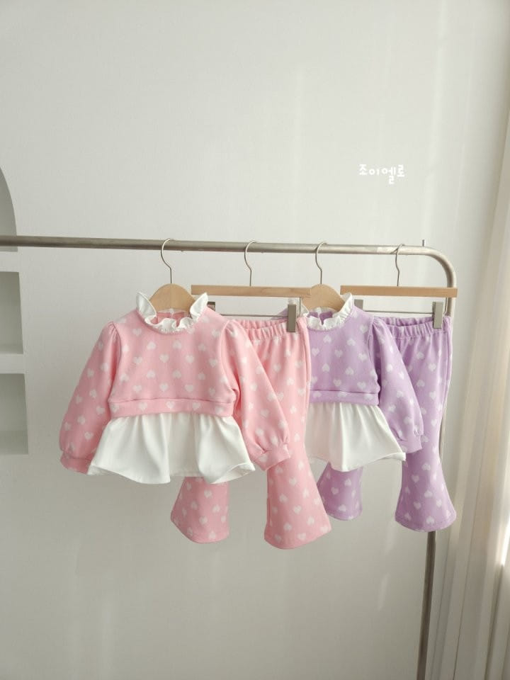 Joyello - Korean Children Fashion - #childofig - Spring Heart Color Top Bottom Set