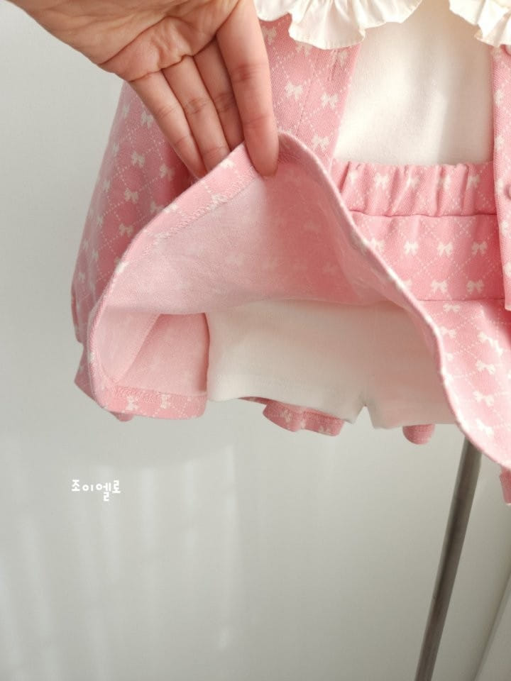 Joyello - Korean Children Fashion - #discoveringself - Ribbon Cardigan Top Bottom Set - 5