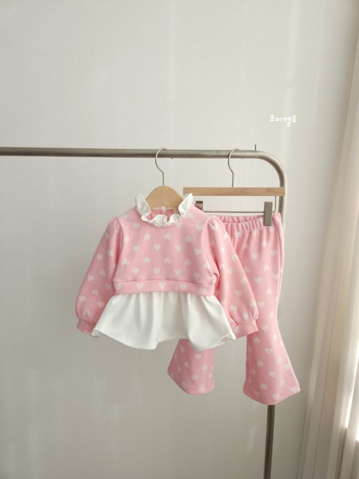 Joyello - Korean Children Fashion - #fashionkids - Spring Heart Color Top Bottom Set - 5