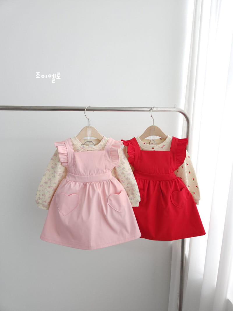 Joyello - Korean Children Fashion - #kidzfashiontrend - Heart Apron One-Piece