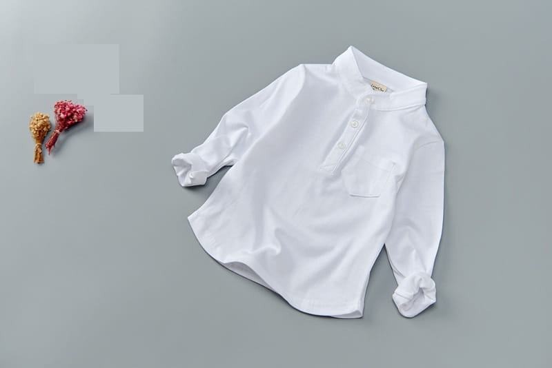 Lamp - Korean Children Fashion - #prettylittlegirls - China Collar Tee - 2