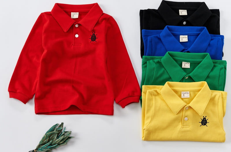 Lamp - Korean Children Fashion - #prettylittlegirls - Beetle Pk Collar Tee