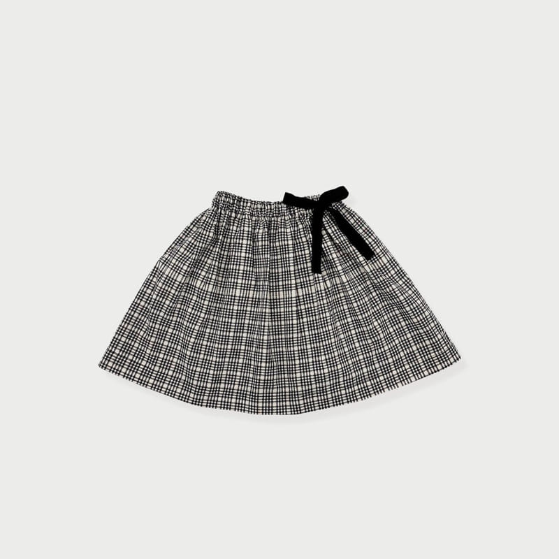 Le Bev - Korean Children Fashion - #fashionkids - Check Ribbon Skirt
