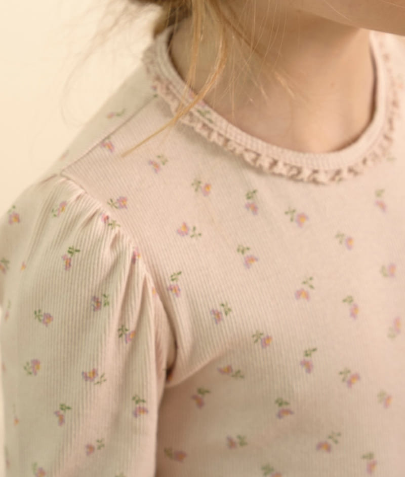 Le Bev - Korean Children Fashion - #kidzfashiontrend - Floral Lace Tee - 3