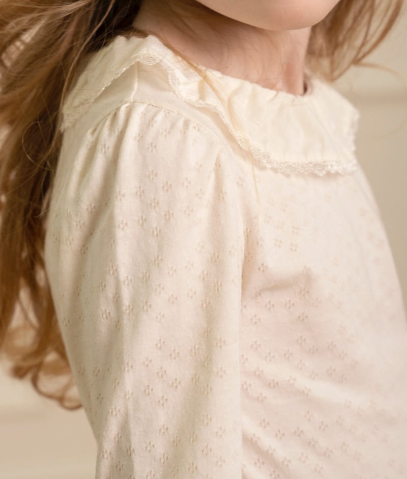 Le Bev - Korean Children Fashion - #littlefashionista - Bella Lace Frill Tee - 4