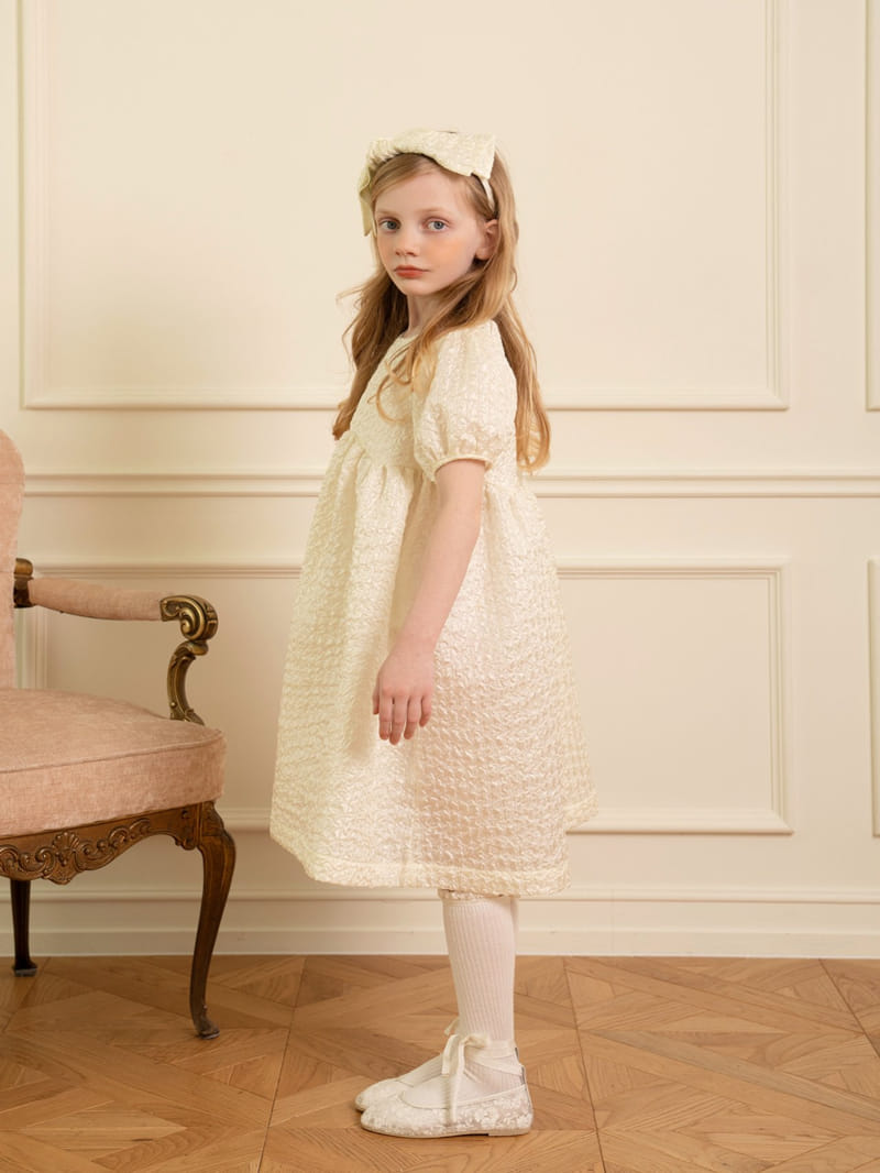 Le Bev - Korean Children Fashion - #prettylittlegirls - Pure Jacquard One-Piece - 5