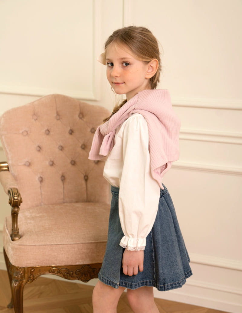 Le Bev - Korean Children Fashion - #prettylittlegirls - Lace Point Shirt - 5