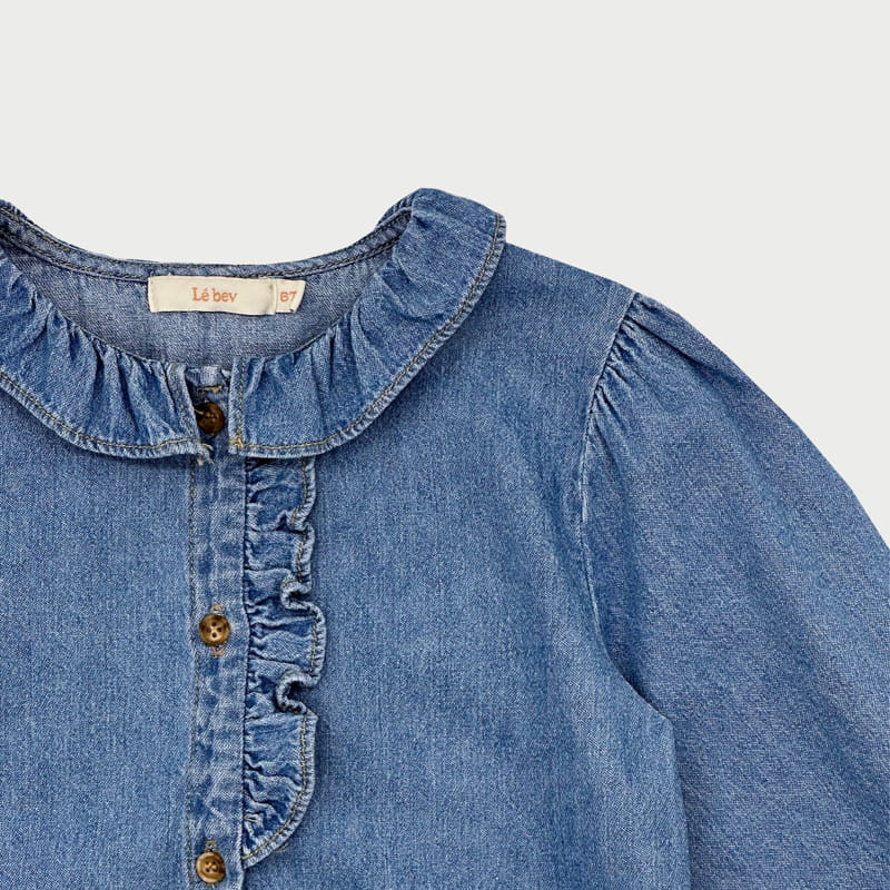 Le Bev - Korean Children Fashion - #stylishchildhood - Denim Frill Shirt - 7