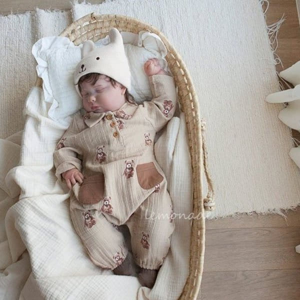 Lemonade - Korean Baby Fashion - #smilingbaby - Stick Bear Body Suit