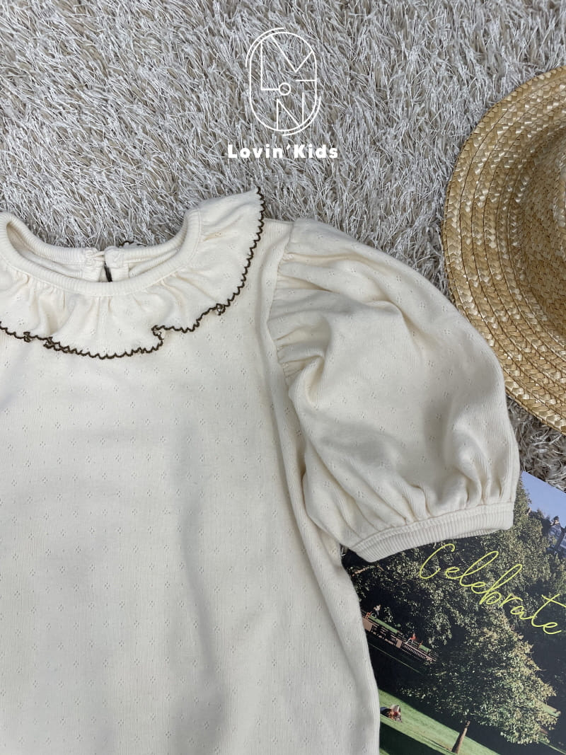 Lovin - Korean Children Fashion - #designkidswear - Puff Embroidery Tee