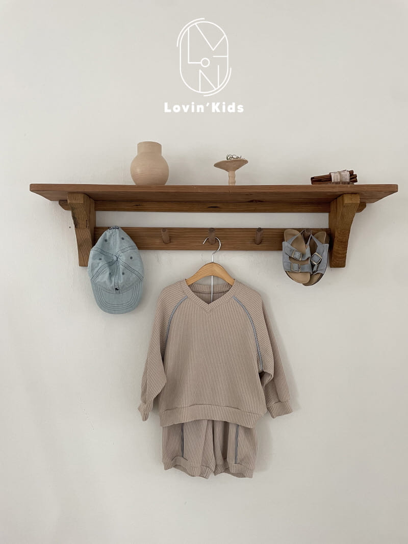 Lovin - Korean Children Fashion - #kidsshorts - V Waffle Tee - 3