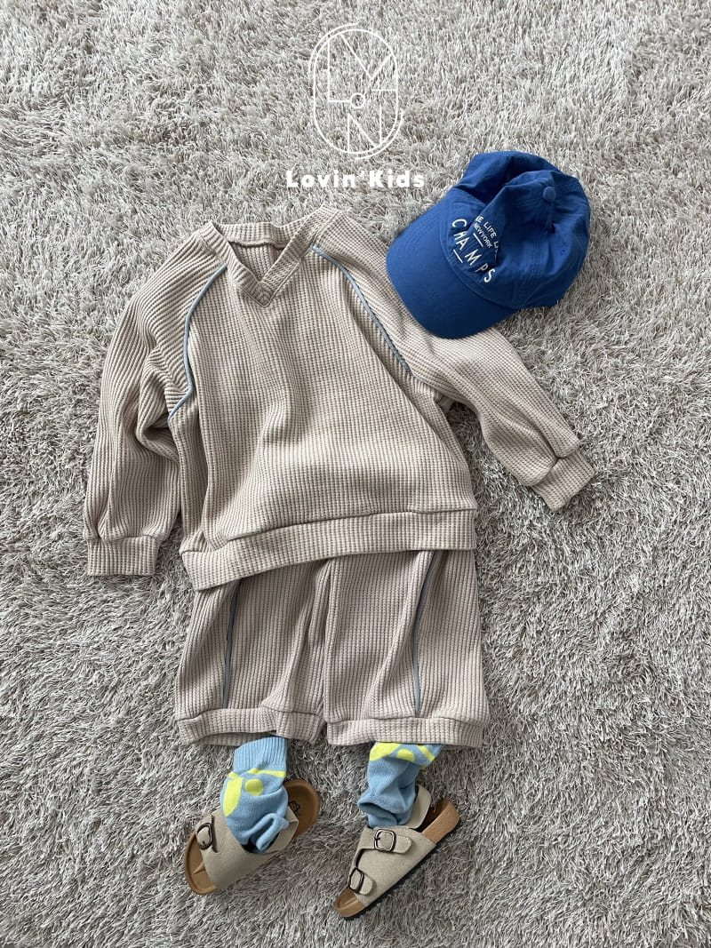 Lovin - Korean Children Fashion - #kidsshorts - V Waffle Tee - 4