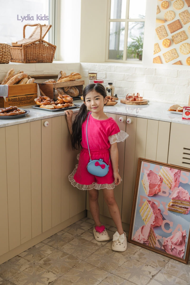 Lydia - Korean Children Fashion - #Kfashion4kids - Terry Shine Frill Top Bottom Set - 5