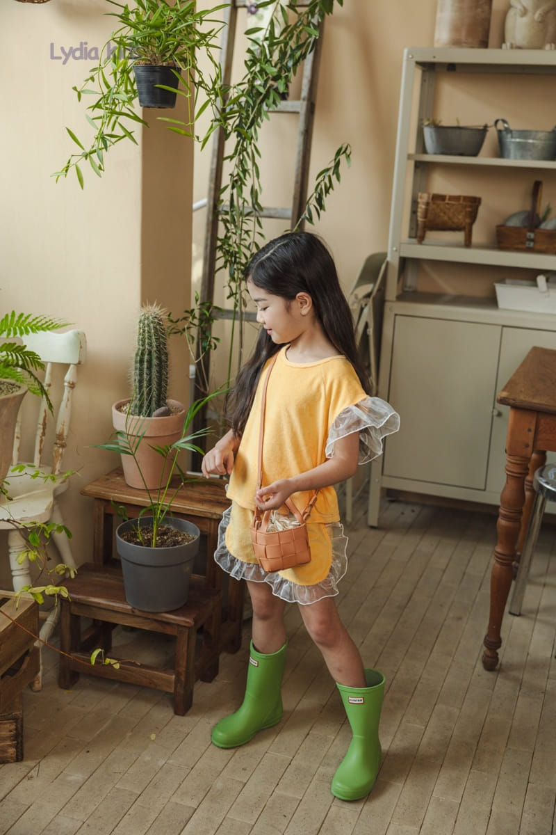 Lydia - Korean Children Fashion - #minifashionista - Terry Shine Frill Top Bottom Set - 8
