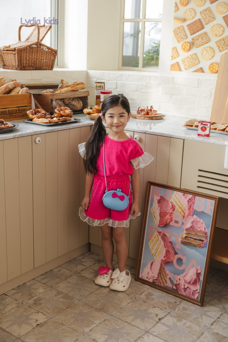Lydia - Korean Children Fashion - #prettylittlegirls - Terry Shine Frill Top Bottom Set - 9